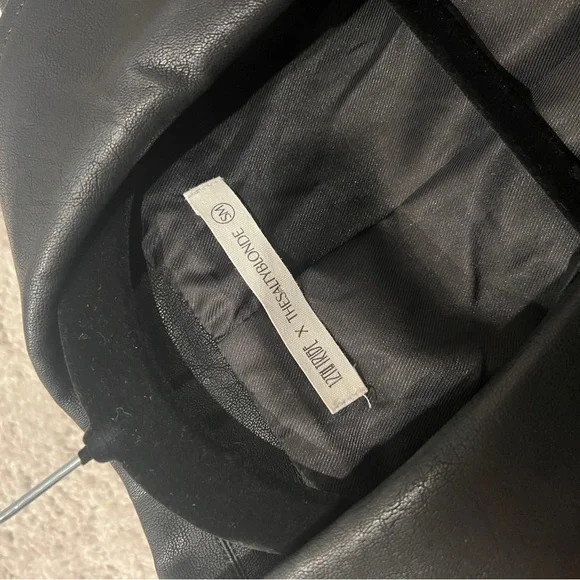 Women's Black Leather Jacket: 12th tribe x Salty Blonde - Picture 3 of 3